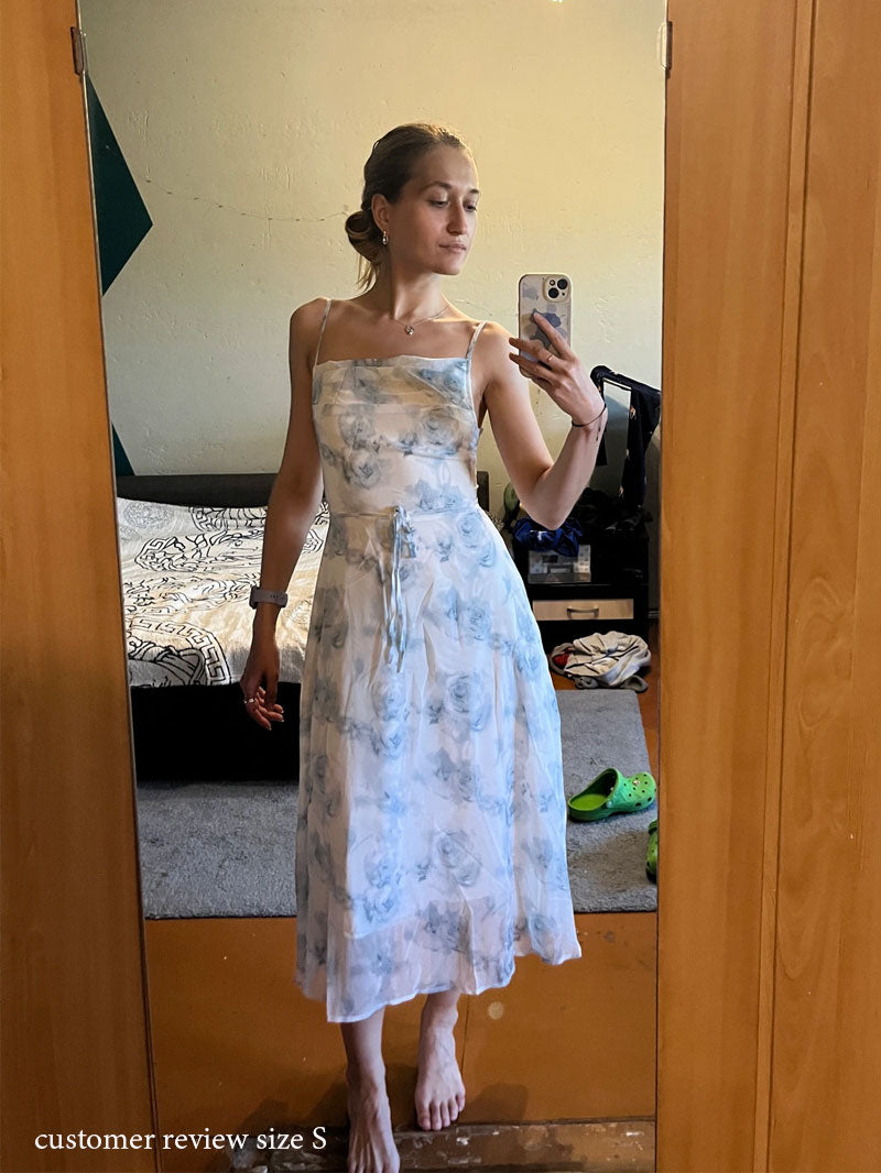 Vintage Dress - Boho Maxi Dress - Floral Print French Women Dress - Summer Strappy Dress Eloise