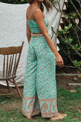 Boho Pant - Hippies Palazzo Pant - Green Rowan