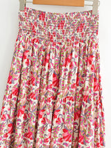 Boho Skirt, Hippie Skirts, Asymmetric Maxi Skirt, Indian Blue Floral