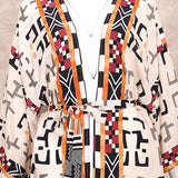 Boho Robe - Cover Up - Tribal Gown in White