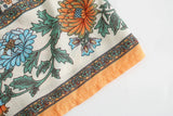 Boho Maxi Skirt – “Olive Meadow” Hippie Style Skirt in Red & Beige for Women, Summer, and Festivals
