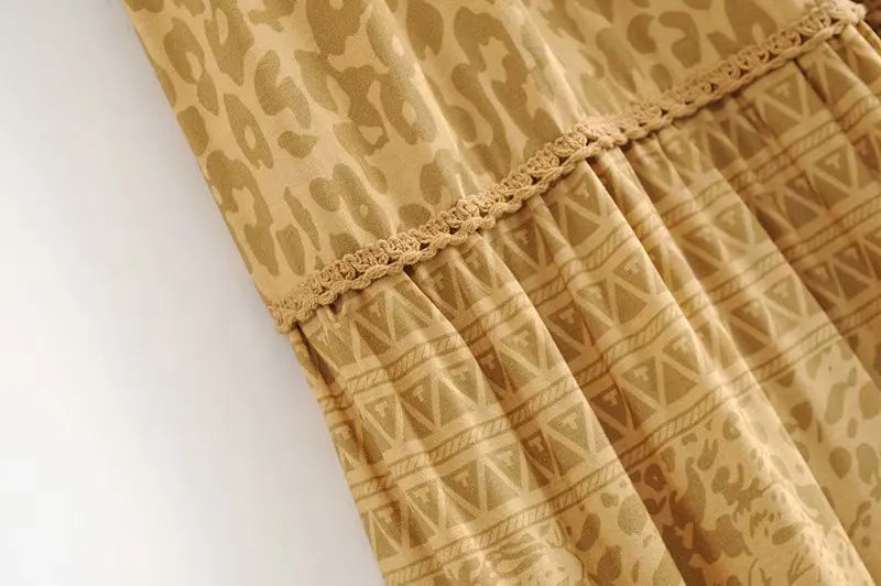 Boho Style Skirt – “Golden Dune” Mustard Maxi Skirt for Fall or Festival Looks