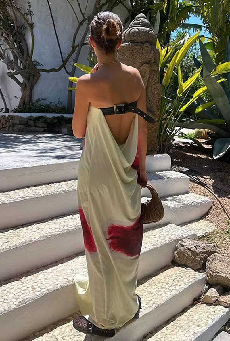 Scarlet Bloom Boho Dress - Party Dress, Cocktail Maxi Backless Dress Wild Rose Boho Scarlet Bloom Boho Dress - Party Dress, Cocktail Maxi Backless Dress Wild Rose Boho