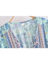 Boho Sundress – “Pink Calla” Lightweight Maxi Dress in Soft Blue Floral