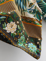 Boho Robe, Kimono Robe, Beach Cover up, Peacock in Gold Green