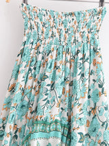 Boho Skirt, Hippie Skirts, Asymmetric Maxi Skirt, Indian Blue Floral