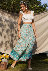 Boho Skirt, Hippie Skirts, Maxi Skirt, Elliana Green Kezia