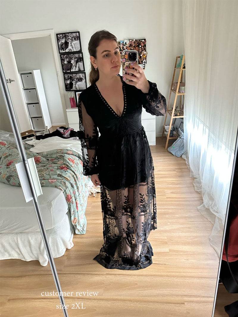 Boho Dress Long Black Lace Maxi Dress White Boho Lace Maxi Dress White XL Boho Dress Long Black Lace Maxi Dress White Boho Lace Maxi Dress White XL