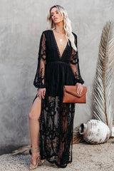 Maxi Dress - Boho Dress - Sundress - Lace Dress - Black Aitana