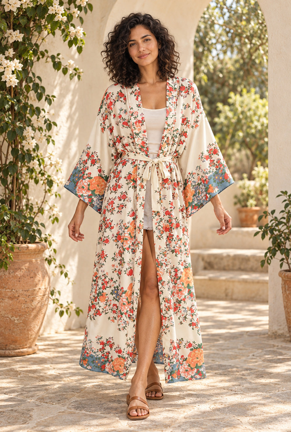 bohemian dressing gown Boho Kimonos & Beach Cover-Ups available in many delightful Pattern_ Short Navy Blue Graduation Size:52 - 47 WAIST
