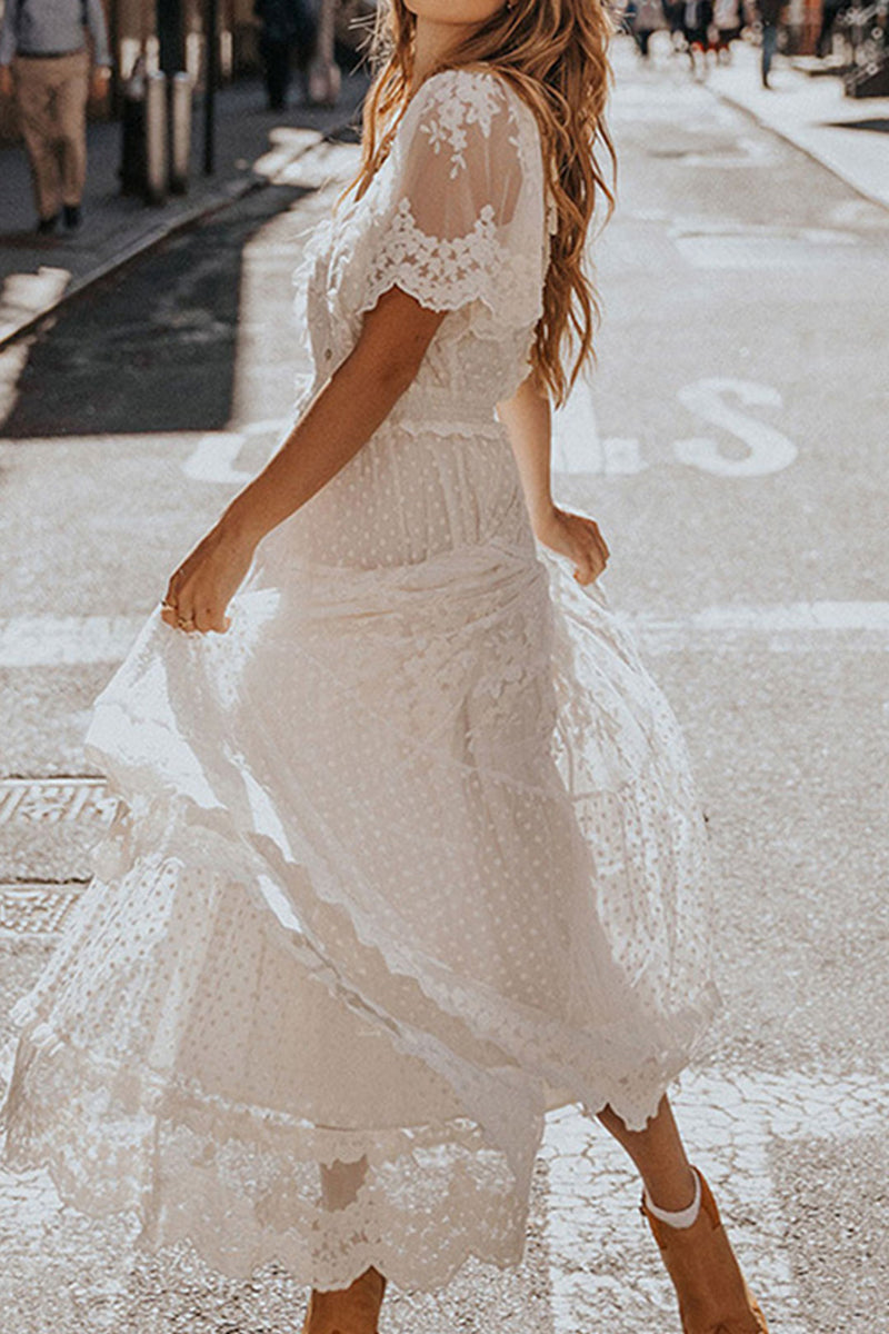 Women s Maxi long Dress Boho Dress Lace Dress White Dress Holiday Dress Elegant Romantic Boho Beach Vacation Holiday Regular Fit Pure Color Short Women s Maxi long Dress Boho Dress Lace Dress White Dress Holiday Dress Elegant Romantic Boho Beach Vacation Holiday Regular Fit Pure Color Short