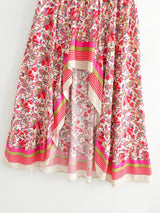 Boho Skirt, Hippie Skirts, Asymmetric Maxi Skirt, Indian Blue Floral