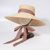 Wide Brim Beach Hats with Ribbon for Women - Sun Hats, Summer Brim, Straw Elodie