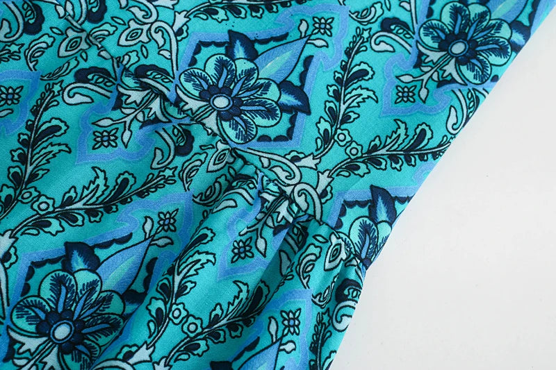 turquoise boho maxi dress Turquoise Floral Kaftan Dress: Bohemian Silky Resort Gown