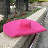 Boho Sun Beach Hat - 25cm Oversized Foldable Straw Hat