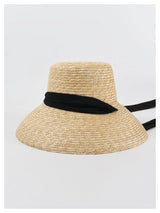 Boho Sun Beach Hat - French Style Lace-Up Wide Brim Straw Hat