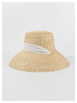 Boho Sun Beach Hat - French Style Lace-Up Wide Brim Straw Hat