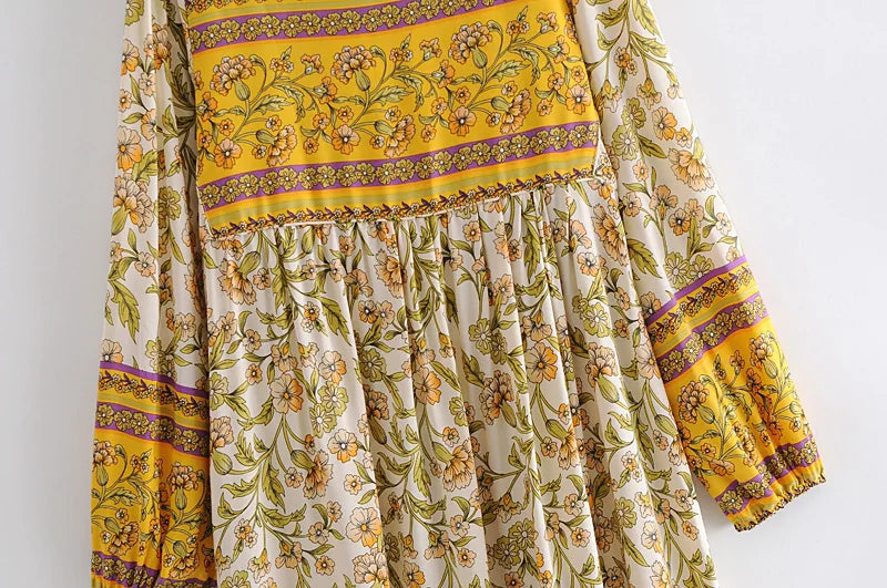 Boho Maxi Gown – “Wild Orchid” Loose Flowing Dress in Black