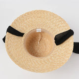Boho Sun Beach Hat - French Style Lace-Up Wide Brim Straw Hat