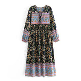 Boho Maxi Gown – “Wild Orchid” Loose Flowing Dress in Black
