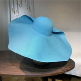 Boho Sun Beach Hat - 25cm Oversized Foldable Straw Hat