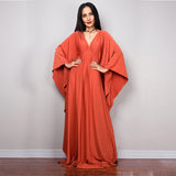 Boho Maxi Dress - Beach Dress, Kaftan Dress Orange Harmony in 15 colors