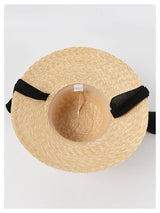 Boho Sun Beach Hat - French Style Lace-Up Wide Brim Straw Hat