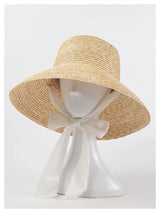 Boho Sun Beach Hat - French Style Lace-Up Wide Brim Straw Hat