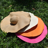 Boho Sun Beach Hat - 25cm Oversized Foldable Straw Hat