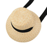 Boho Sun Beach Hat - French Style Lace-Up Wide Brim Straw Hat