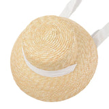 Boho Sun Beach Hat - French Style Lace-Up Wide Brim Straw Hat
