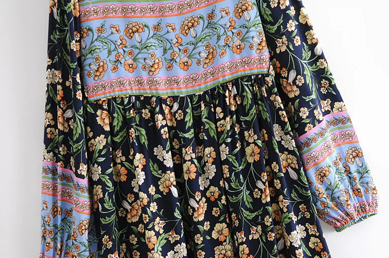 Boho Maxi Gown – “Wild Orchid” Loose Flowing Dress in Black