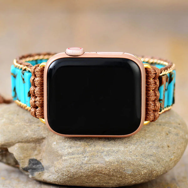 Boho Apple Watch Band - Casual Turquoises Beaded Wrist Bracelet Rope Strap