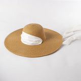 Boho Sun Beach Hat - Wide Strap Dome Straw Hat