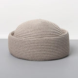 Boho Pillbox Hat - Natural Raffia French Beret Hat