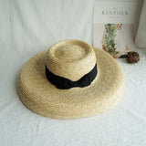 Boho Sun Beach Hat - Wheat Straw Lampshade Wedding Hat