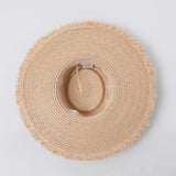 Boho Sun Beach Hat - 18cm Natural Raffia Wide Brim Hat