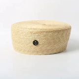 Boho Pillbox Hat - French Handwoven Straw Beret Hat