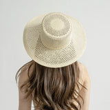 Boho Sun Beach Hat - Handwoven Hollow Wide Brim Straw Fedora Hat
