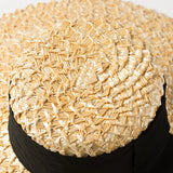 Boho Sun Beach Hat - Handwoven Lace Straw Hat with Bow Ribbon