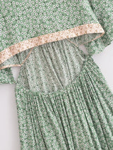 Bohemian High-Low Dress – “Savanna Rose” Leopard Print Tie-Waist Backless Boho Dress