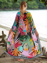Beach Robe - Boho Robe - Summer Chic Cover-Up with Talulla Leaf in Pink