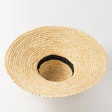 Boho Sun Beach Hat - Handwoven Lace Straw Hat with Bow Ribbon