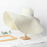 Boho Sun Beach Hat - Oversized Wide Brim Travel Straw Hat