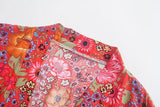 Boho Kimono Robe – “Wild Dahlia” Short Floral Cover-Up for Beach & Lounge
