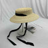 Boho Fedora Hat - French Retro Bridal Straw Hat