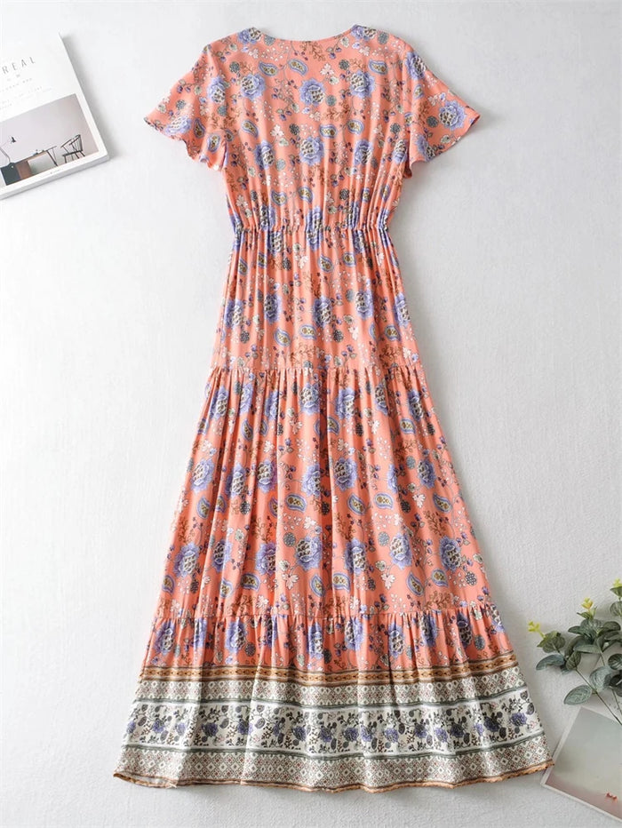 addison maxi dress in pink Boho Maxi Dress