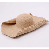 Boho Sun Beach Hat - Crochet Raffia Wide Brim Hat