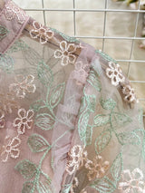 Vintage Boho Midi Dress - Pink Amelia | Embroidered Lace Bohemian Style Dress