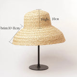 Boho Sun Beach Hat - Wide Brim Raffia Beach Hat with Ribbon